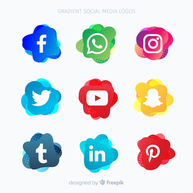 Logotipo de mídia social collectio Vetor grátis