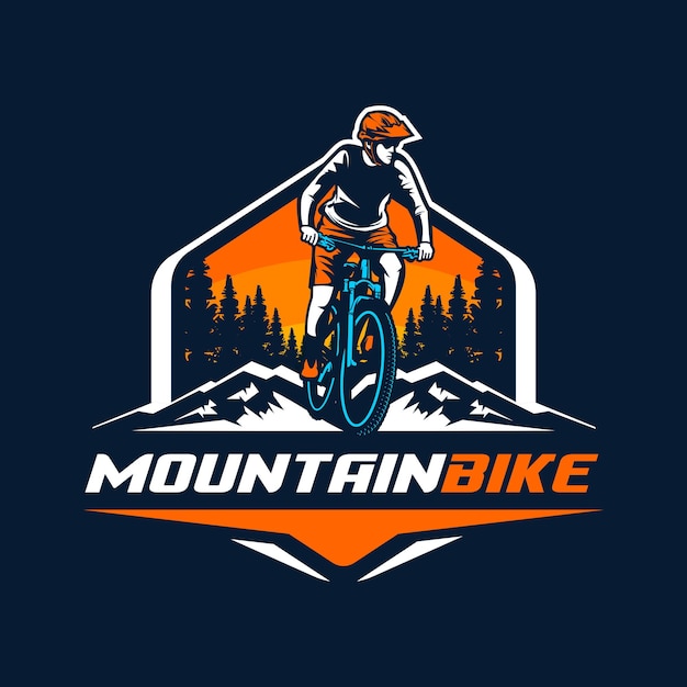 Logotipo De Mountain Bike Vetor Premium