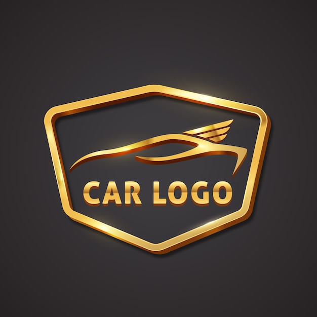 Logotipo do carro metálico realista | Vetor Grátis