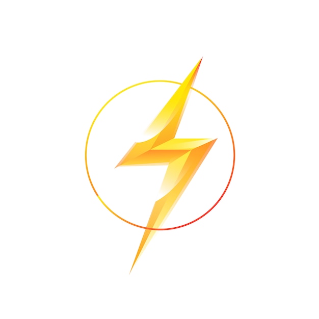 Logotipo do relâmpago em um círculo Vetor Premium