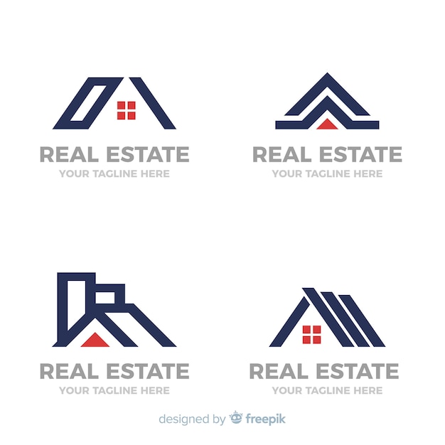 Logotipo imobiliário moderno collectio Vetor grátis