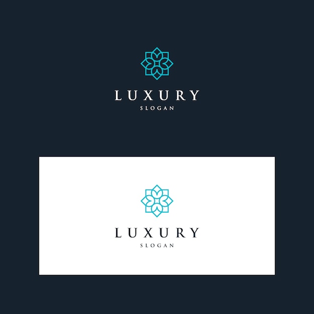 Logotipos de design de flores extravagantes inspiradoras Vetor Premium
