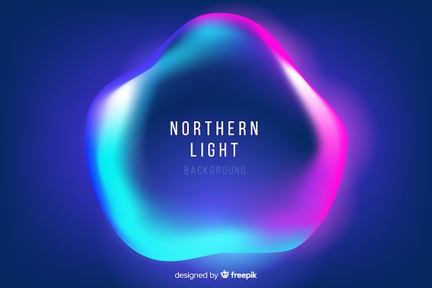 Luz do norte com forma líquida ondulada Vetor grátis
