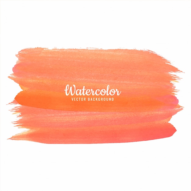 Mão laranja abstrata desenhar projeto aquarela de traçado Vetor Premium