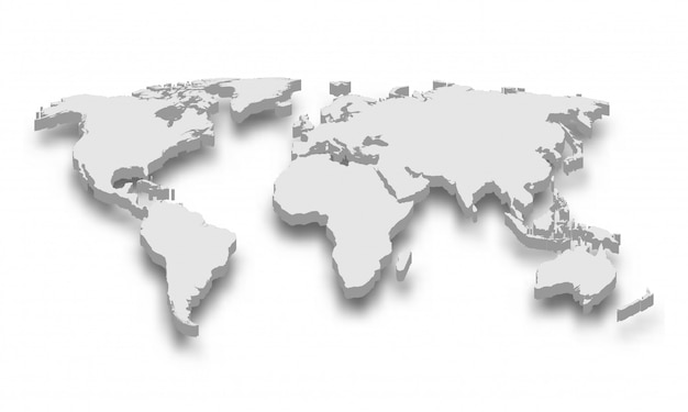 Mapa 3d Do Mundo Vetor Premium 3206