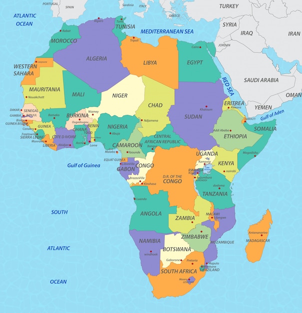 Mapa da áfrica | Vetor Premium