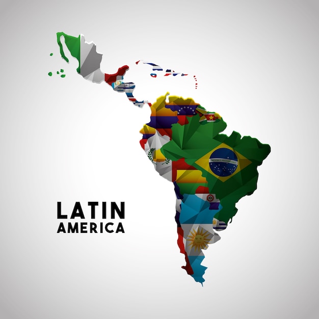 Mapa Da América Latina Vetor Premium 6958
