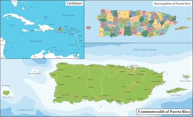 Mapa De Porto Rico Vetor Premium 9730