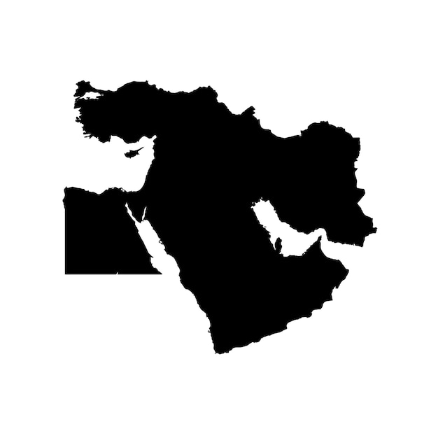 Mapa Detalhado Do Oriente Médio Vetor Premium