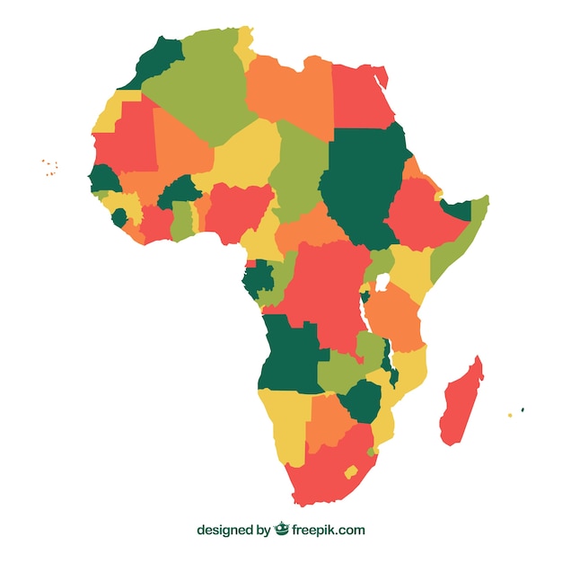 Mapa Do Continente De Africa Cores Diferentes Vetor Gratis Images The