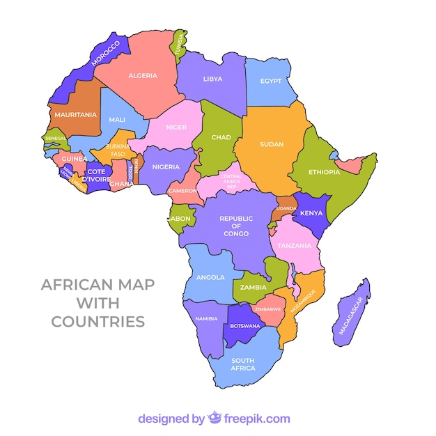 Mapa Do Continente De Africa Com Cores Diferentes Vetor Gratis Images 3697