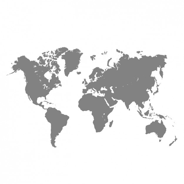 Mapa do mundo cinza Vetor grátis