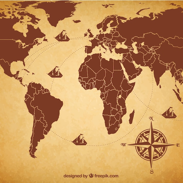 Vetor Retro Dos Continentes Do Mapa Do Mundo Ilustracao Do Vetor Images Images And Photos Finder 6448