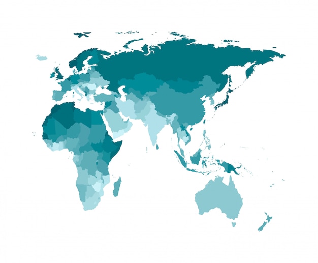 Vetores De Mapa Colorido Do Mundo Mapa Simplificado Do Vetor Images