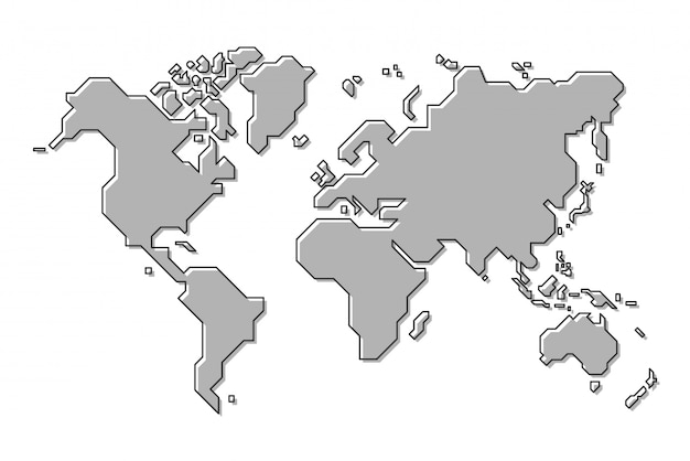 Mapa Mundial Vetor Premium 1282