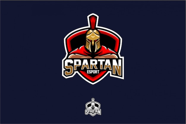 Mascote de vetor de emblema espartano Vetor Premium