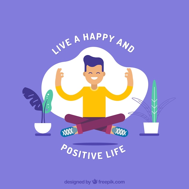 Meditando conceito com design plano Vetor grátis