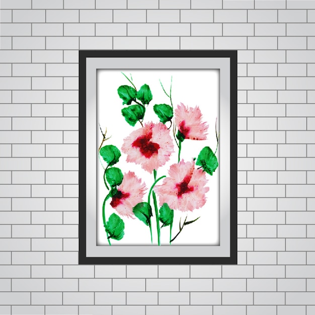 Download Mockup de moldura floral aquarela | Vetor Grátis