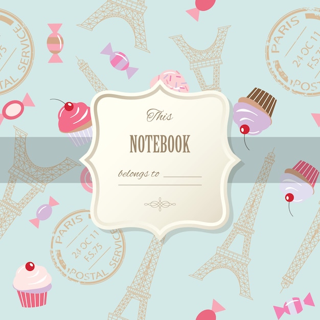 Modelo bonito para scrapbook design feminino Vetor Premium