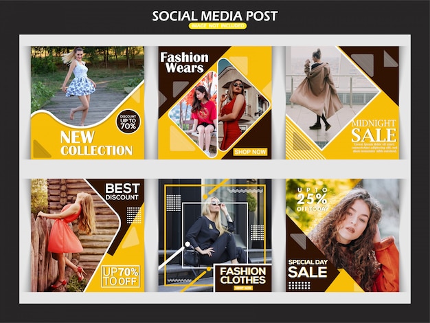 Modelo de banner criativo do instagram de moda Vetor Premium