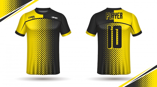 Modelo de camisa de futebol Vetor Premium