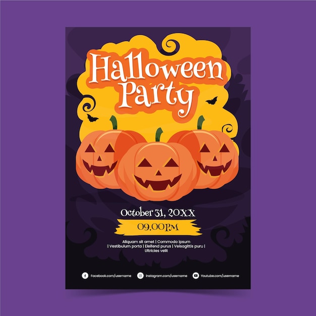 Modelo De Cartaz De Festa De Halloween Vetor Gr Tis