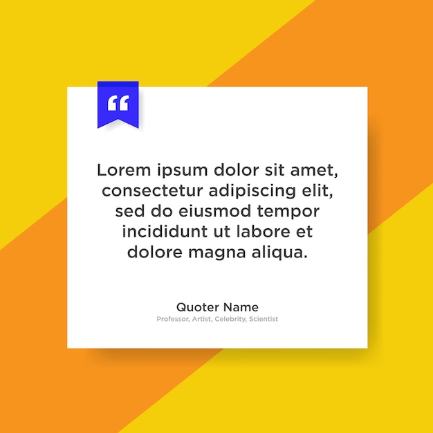 Modelo de citação com espaço reservado para texto em estilo de papel na moda Vetor Premium