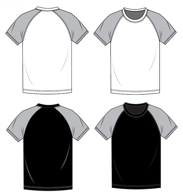 Modelo De Desenho Plano De Moda Camiseta Vetor Premium 2123