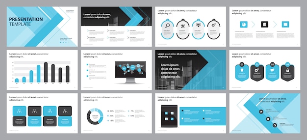 Modelo De Design De Layout De Slide De Apresentação De Negócios Vetor Premium 3480