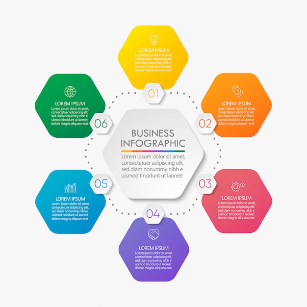 Modelo De Infográfico De Círculo De Apresentação Comercial Vetor Premium 7949