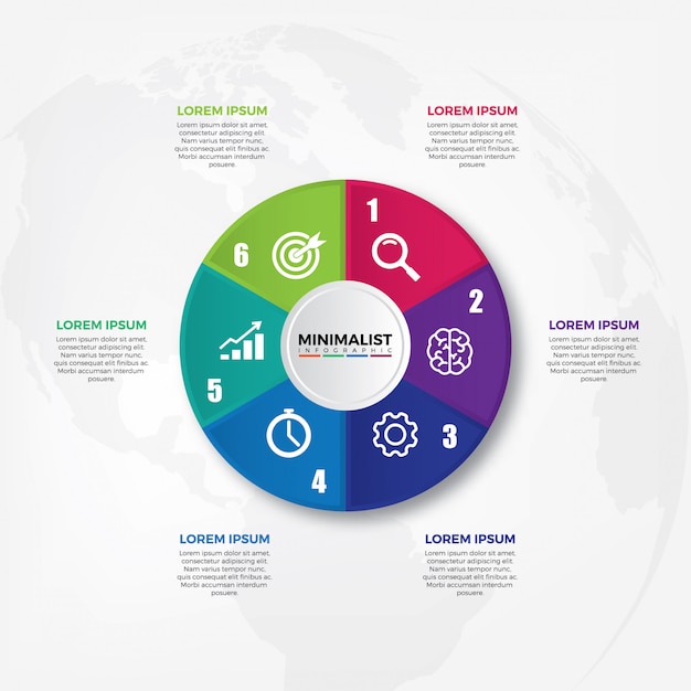 Modelo De Infográfico De Gráfico De Círculo Vetor Premium 2047