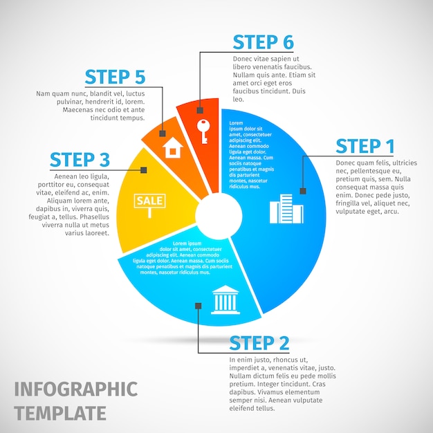 Modelo de infográfico de imobiliária de gráfico de pizza Vetor grátis