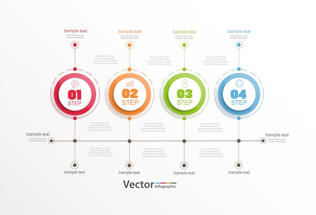 Modelo De Infográficos Da Linha Do Tempo Com Etapas Ou Processos Vetor Premium 0060