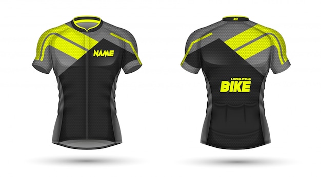 Modelo de jersey de ciclismo | Vetor Premium