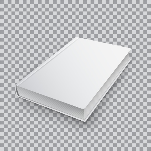 Download Modelo de livro em branco 3d com capa branca em fundo transparente, vista superior em ...
