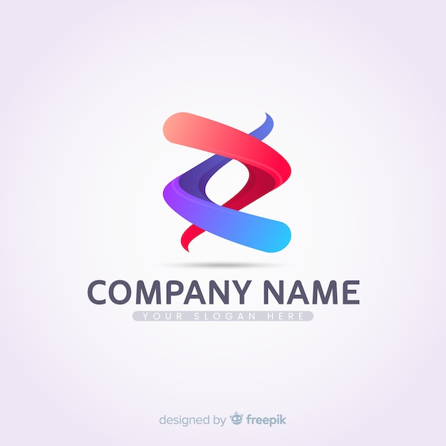 Modelo de logotipo de gradiente com forma abstrata Vetor grátis