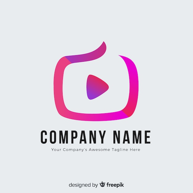 Modelo de logotipo de gradiente com forma abstrata Vetor grátis
