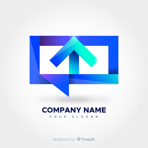 Modelo de logotipo de gradiente com forma abstrata Vetor grátis