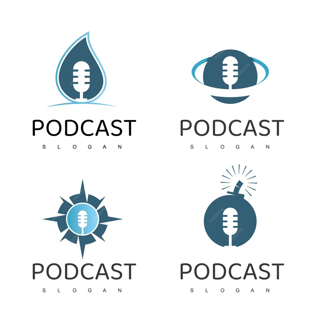 Modelo De Logotipo De Podcast E Talk Show Vetor Premium 