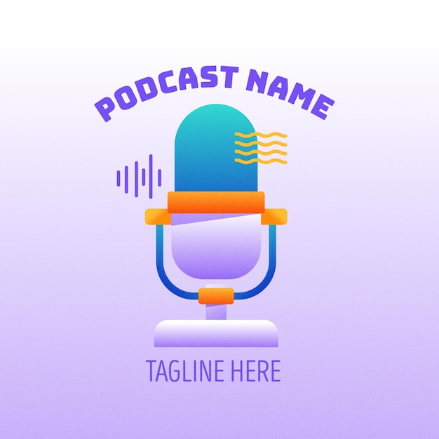 Modelo de logotipo detalhado do nome do podcast | Vetor Grátis