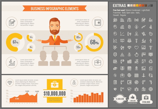 Modelo De Negócio Infográfico Design Plano Vetor Premium 4965