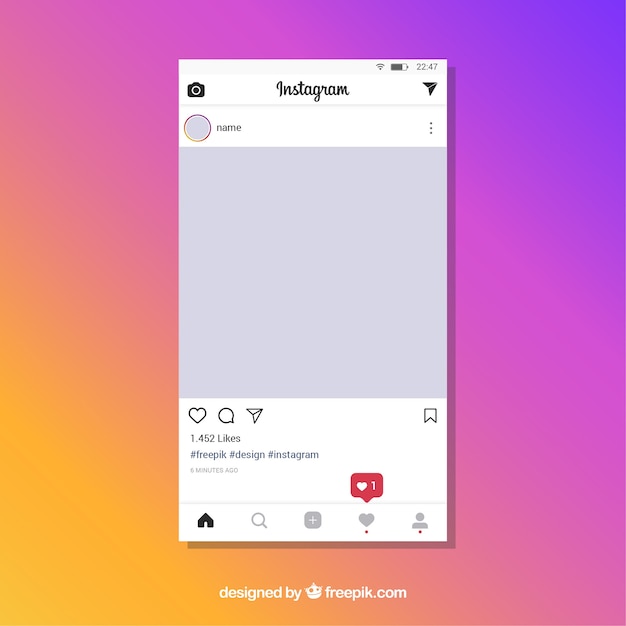 Download Modelo de postagem do instagram com notificações | Vetor ...