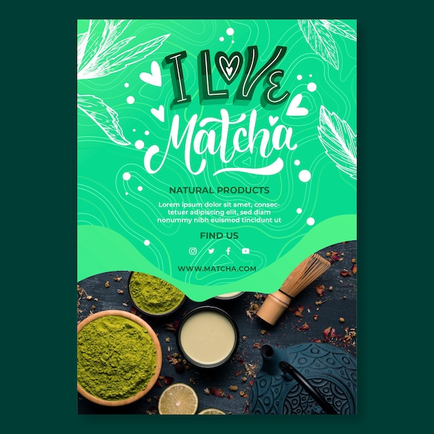 Modelo De Pôster De Chá Matcha Vetor Grátis 7145