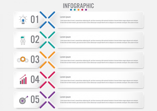 Modelo de rótulos de infográfico de negócios Vetor Premium