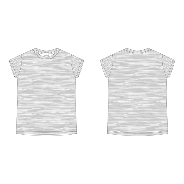 Modelo Em Branco De T Shirt Cinza Melange Camiseta De Desenho Técnico Para Crianças Isolada No 9525