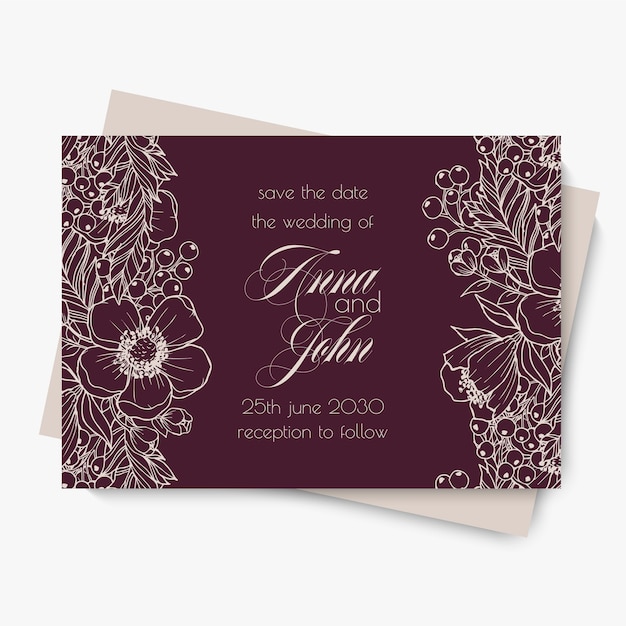 Featured image of post Convite De Casamento Floral Marsala Para Editar