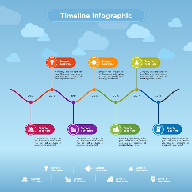 Modelo Infográfico Colorido Da Linha Do Tempo Vetor Premium 6169