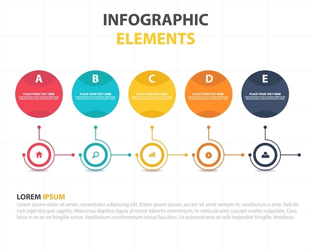 Modelo infográfico de negócios de círculos abstratos coloridos Vetor grátis