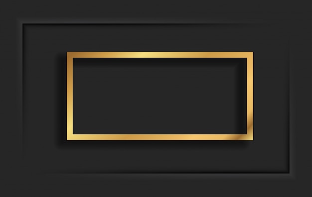 Moldura Quadrada Vintage Dourada Com Sombra No Fundo Preto Borda Retangular De Luxo Dourado Ilustracao Realista Vetor Premium O bom de apostar na moldura preta é que ela se adapta bem às cores, deixando a sua criatividade fluir com pouquíssimas restrições (muitas cores podem deixar o ambiente. https br freepik com profile preagreement getstarted 9606729