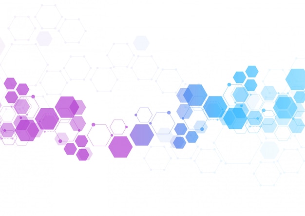 Molecule structure abstract tech background Vetor Premium